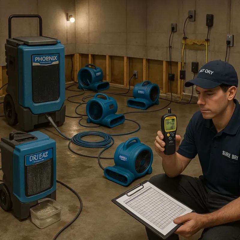 Structural Drying and Dehumidification process in Chatham, NJ